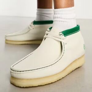 Clarks White and Green Ankle Boots